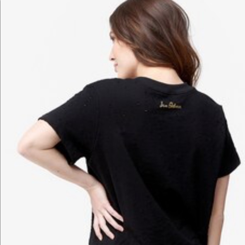 Sam Edelman Black Destructed Short-Sleeve Top - Picture 8 of 8